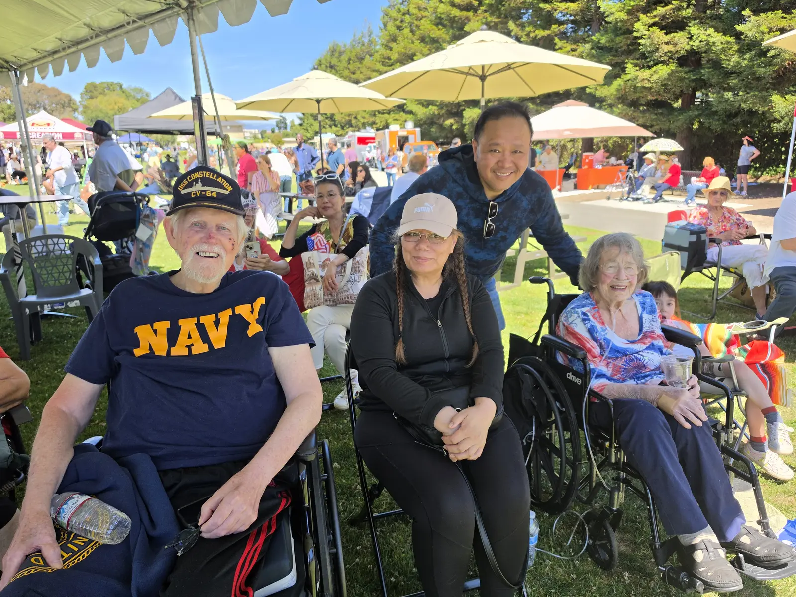 Albert meeting residents at a community event