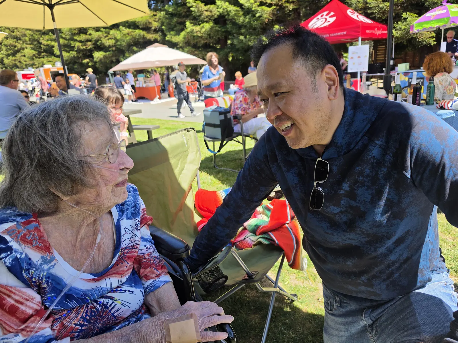 Albert listening to a Millbrae resident